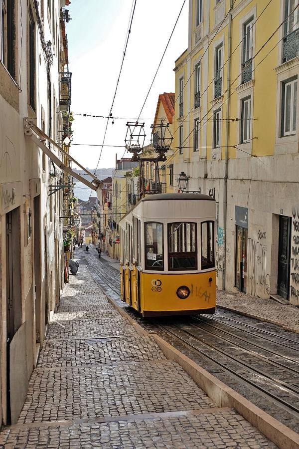Bl Bairro Alto Famous Bica Funicular Street View Lejlighed *